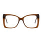 Brown eyeglasses on a white background